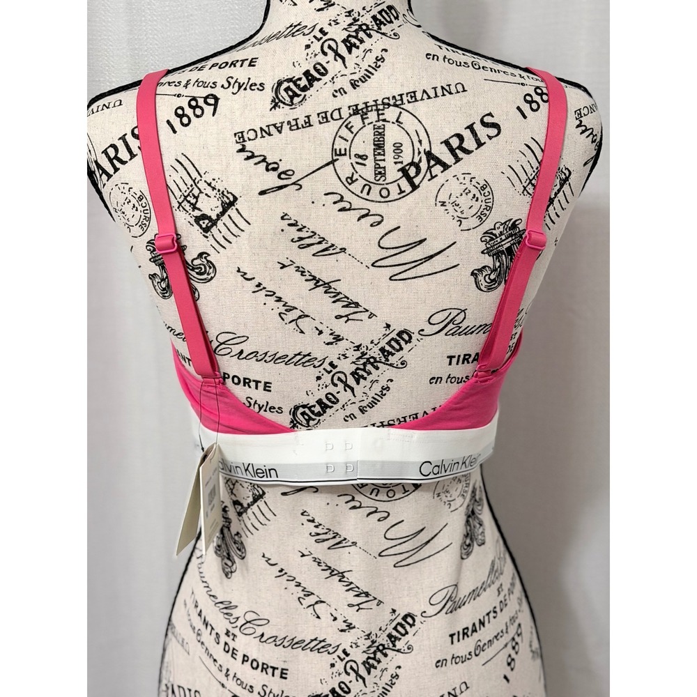 Calvin Klein Modern Cotton Pink Bralette Logo Band XL NWT - Picture 2 of 9
